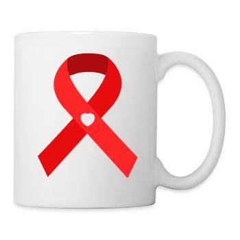 Welt-AIDS-Tag Schleife - Gemeinsam sind wir stark! - Tasse - Weiß - Rechts