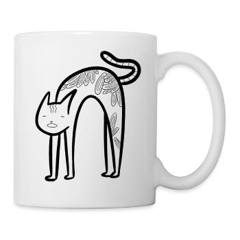 Lustige Katze - Tasse - Weiß - Rechts