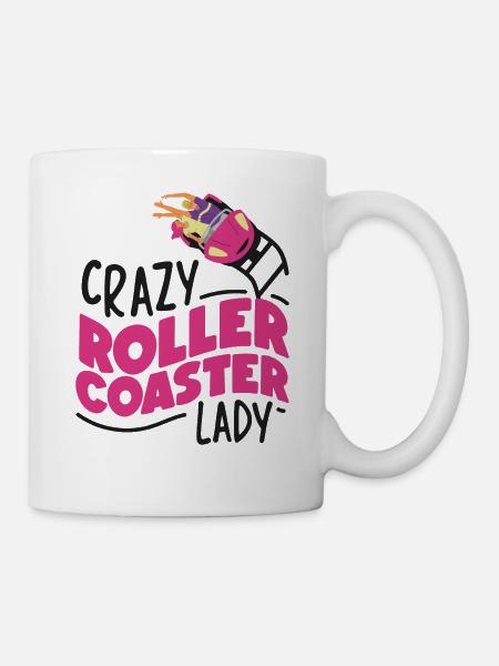 Roller Coaster Girl Crazy Roller - Tasse - Weiß