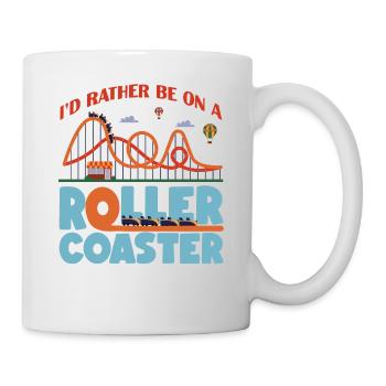 Montagnes russes que je préférerais être sur A - Mug blanc - blanc - Droite