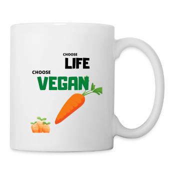 Choose Life Choose Vegan Tierliebe Healthy - Tasse - Weiß - Rechts