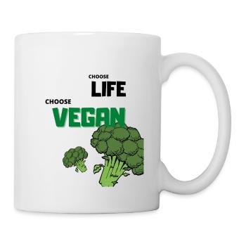 Choose Life Choose Vegan Tierliebe Healthy Kochen - Tasse - Weiß - Rechts