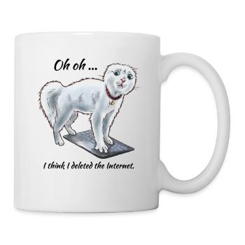 Ich habe das Internet gelöscht lustige Katze Minou - Tasse - Weiß - Rechts