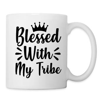 Blessed with my tribe - citation positive - Mug blanc - blanc - Droite
