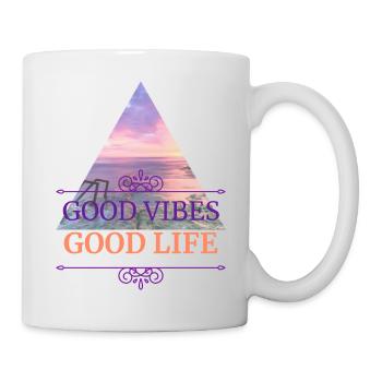 I love clothes / Good vibes good life - Tasse - Weiß - Rechts