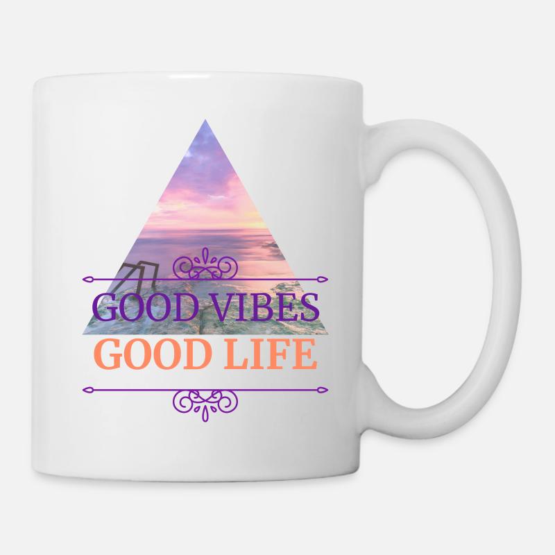 I love clothes / Good vibes good life - Mug - white