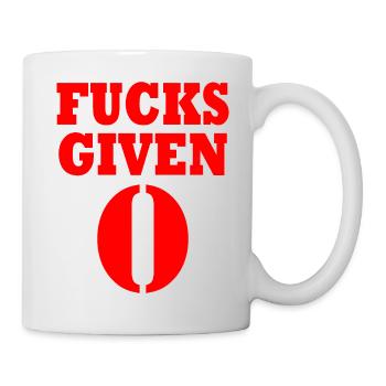 Zero fucks given - Tasse - Weiß - Rechts