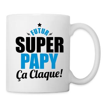 futur super papy ça claque - Mug blanc - blanc - Droite