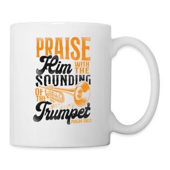 Trumpet Player Vintage Praise Him - Tasse - Weiß - Rechts