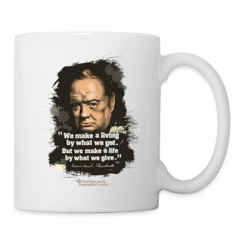 Churchill quote about give and take - Mug - white - Right