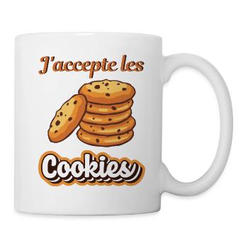 J'accepte les cookies - Mug blanc - blanc - Droite
