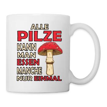 Pilze Pilzsammler Mykologe Fliegenpilz - Tasse - Weiß - Rechts