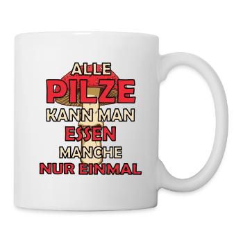 Pilze Pilzsammler Mykologe Champignon Fliegenpilz - Tasse - Weiß - Rechts