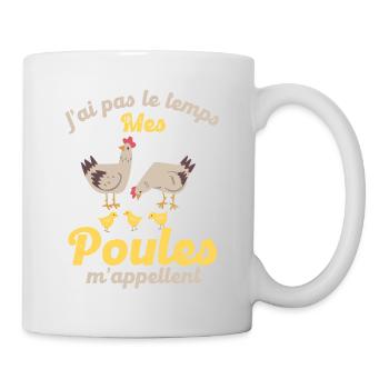 Poules poulailler poussins - Mug blanc - blanc - Droite