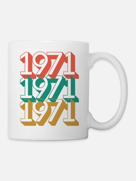 Anniversaire année 1971 / Vintage 1971 - Mug blanc - blanc