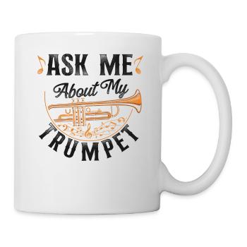 Trumpet Player Vintage Ask Me - Mug - white - Right