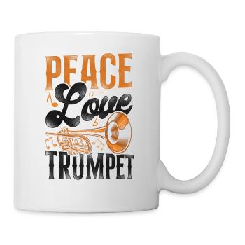 Trumpet Player Girl Vintage Peace - Tasse - Weiß - Rechts
