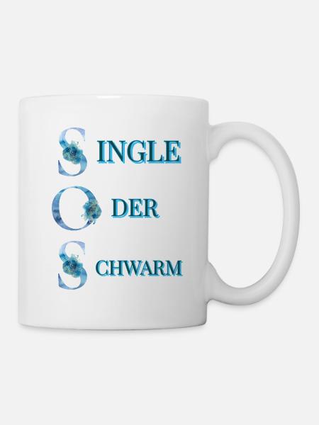 SOS Single oder Schwarm - Tasse - Weiß