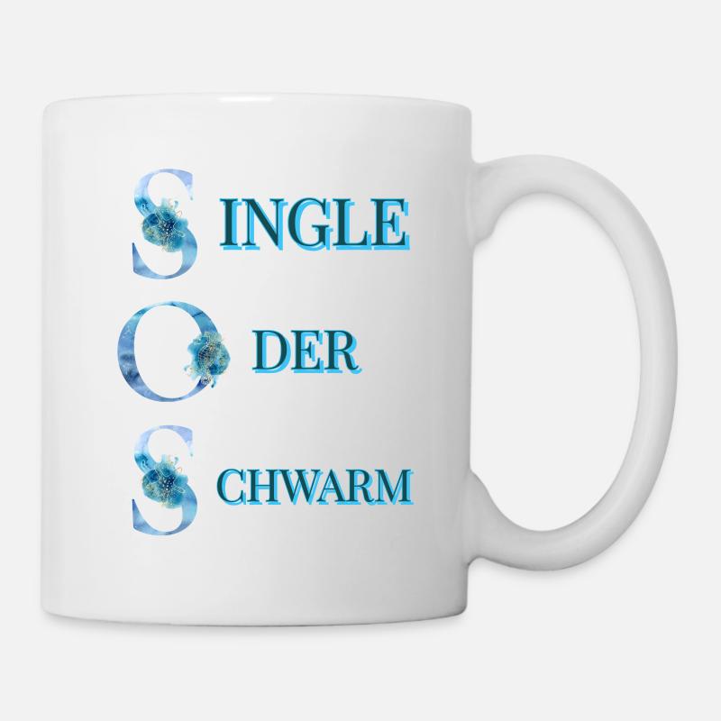 SOS Single oder Schwarm - Tasse - Weiß