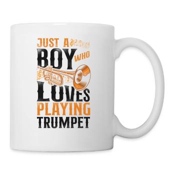 Trumpet Player Vintage Just A Boy - Tasse - Weiß - Rechts