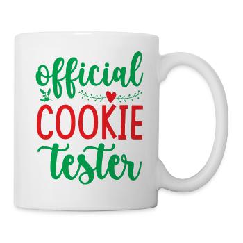 Offizieller Kekstester - Weihnachtshumor - Tasse - Weiß - Rechts