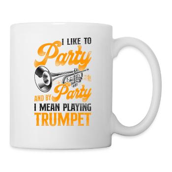 Trumpet Player Vintage I Like To - Tasse - Weiß - Rechts