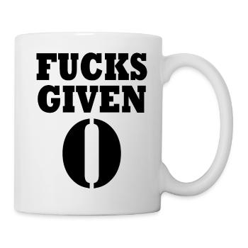 Zero fucks given - Tasse - Weiß - Rechts
