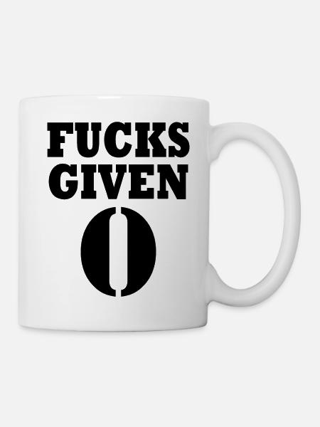 Zero fucks given - Tasse - Weiß