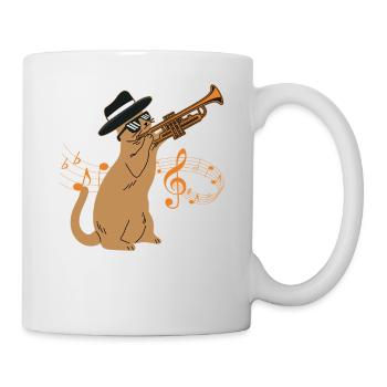 Trompettiste Cat Jazz Vintage - Mug blanc - blanc - Droite