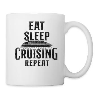 Vacances en bateau de croisière Manger dormir - Mug blanc - blanc - Droite
