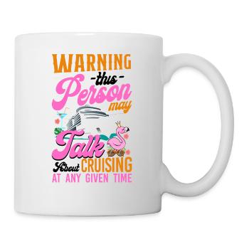 Avertissement de fille de vacances de bateau de croisière - Mug blanc - blanc - Droite