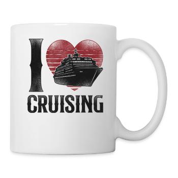 Bateau de croisière Vacances Coeur Vintage - Mug blanc - blanc - Droite