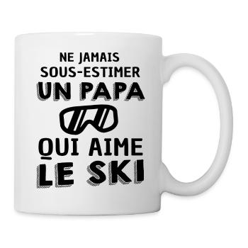 papa qui aime le Ski / papa skieur - Mug blanc - blanc - Droite