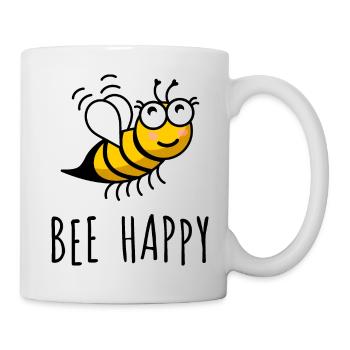 bee happy - Tasse - Weiß - Rechts
