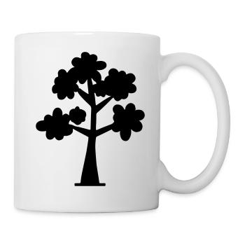 Baum Pflanze Illustration Zeichnung Geschenkidee - Tasse - Weiß - Rechts