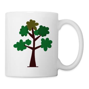 Baum Pflanze Illustration Zeichnung Geschenkidee - Tasse - Weiß - Rechts