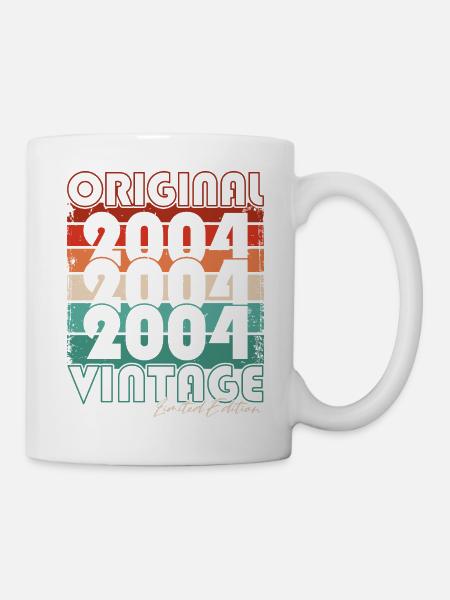 2004 Jahrgang geboren Vintage Geburtstag Retro - Tasse - Weiß
