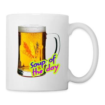 Bier. Suppe des Tages. - Tasse - Weiß - Rechts