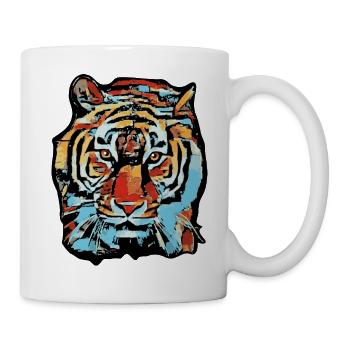 Sibirischer Tiger Pop Art Stil des chinesischen Tierkreises - Tasse - Weiß - Rechts