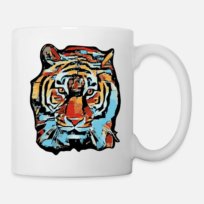 Sibirischer Tiger Pop Art Stil des chinesischen Tierkreises - Tasse - Weiß