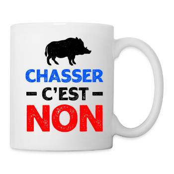 Non à la chasse protection des animaux - Mug blanc - blanc - Droite