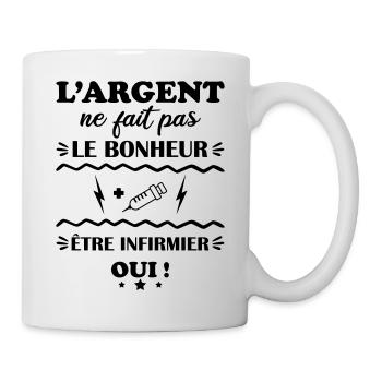 L'argent ne fait pas le bonheur infirmier - Mug blanc - blanc - Droite