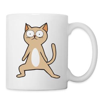 Drôle de chat fait une idée cadeau pour les amateurs de yoga yoga - Mug blanc - blanc - Droite