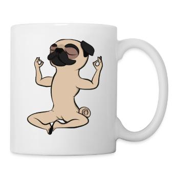 Le chien carlin fait une idée cadeau aux amateurs de yoga yoga - Mug blanc - blanc - Droite