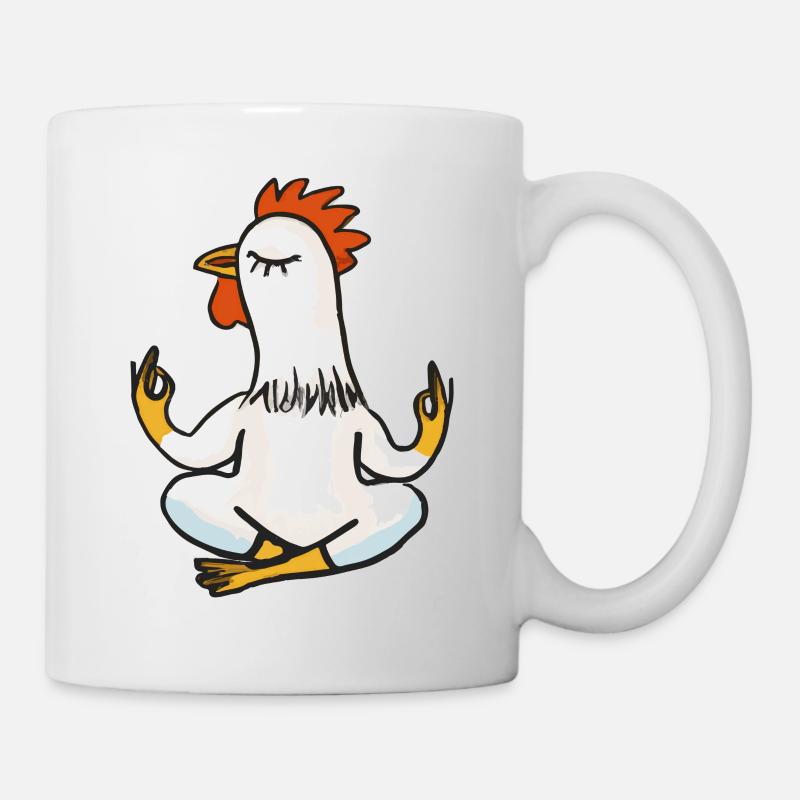 Huhn Hahn Yoga Lustig Geschenkidee - Tasse - Weiß