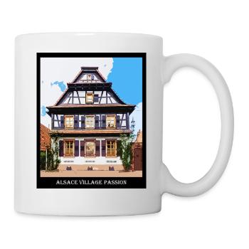 Alsatian half-timbered house - Mug - white - Right