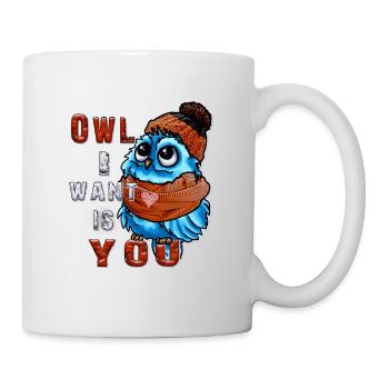 Cute baby owl with saying - Mug - white - Right