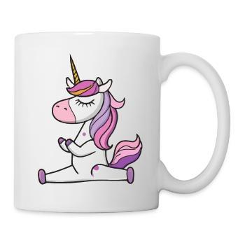 Einhorn Yoga Lustig Yogalehrerin Geschenkidee - Tasse - Weiß - Rechts