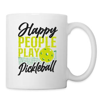 Pickleball Les gens heureux jouent - Mug blanc - blanc - Droite