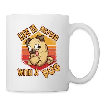 Pug Pug Saying Funny Dog Pet Cartoon Comic - Mug - white - Right